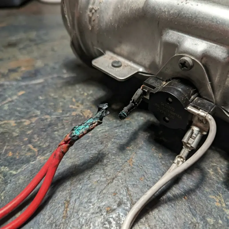 Blown LG dryer thermal fuse — failed protection device
