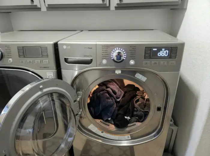 LG dryer door not closing properly — visible gap around door seal