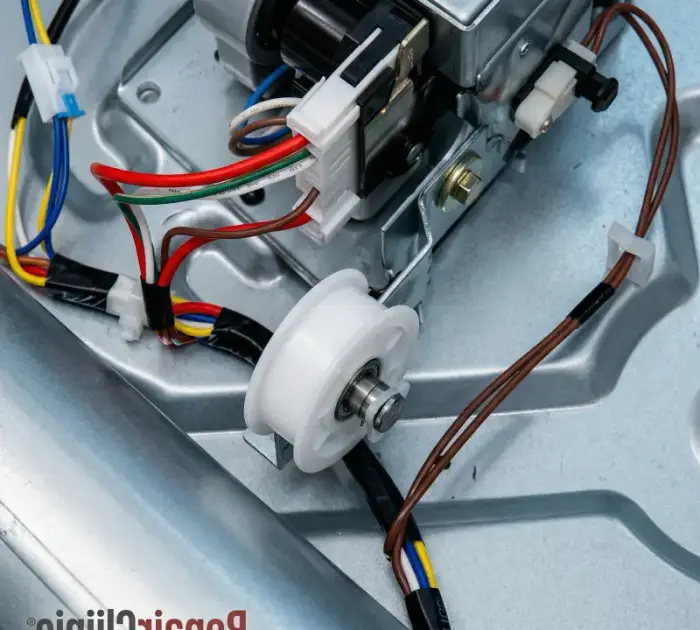 Worn LG dryer idler pulley bearing — causing squeaking at startup