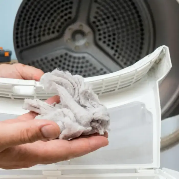 LG dryer display showing d80 error code — airflow restriction warning